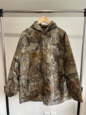 Men's Military-Style Camo Field Jacket - Olive/Tan